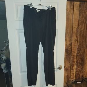 New York & Company Black Pinstripe Straight Leg Pants